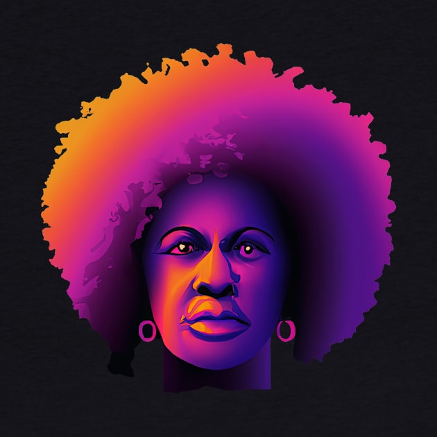 Angela Davis Black History Portrait Retro Colorful by BetterManufaktur